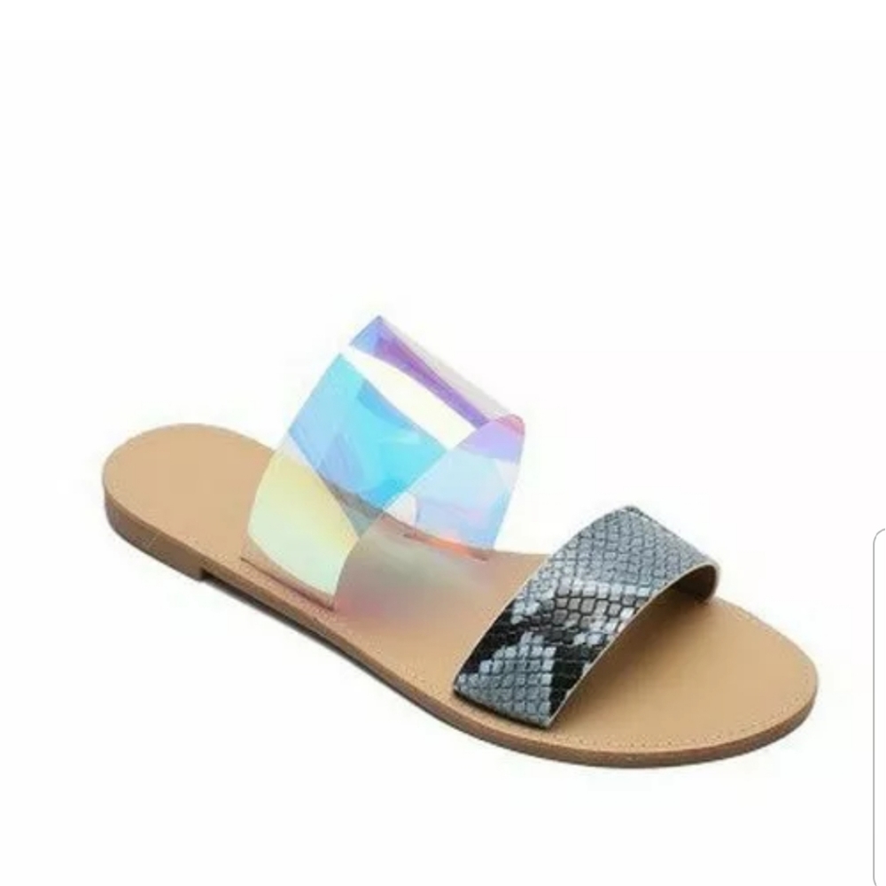 WOMEN BLACK AND WHITE SNAKE PRINT FLATS SHOES